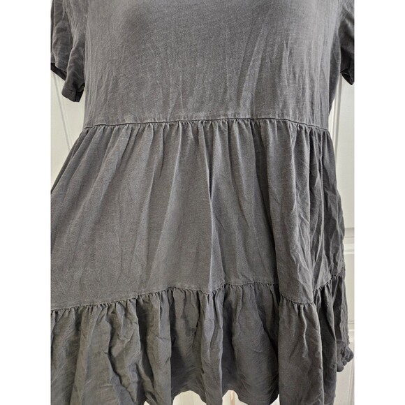 Old Navy Distressed Gray Tiered Babydoll Dress Sz L Petite - Picture 5 of 9